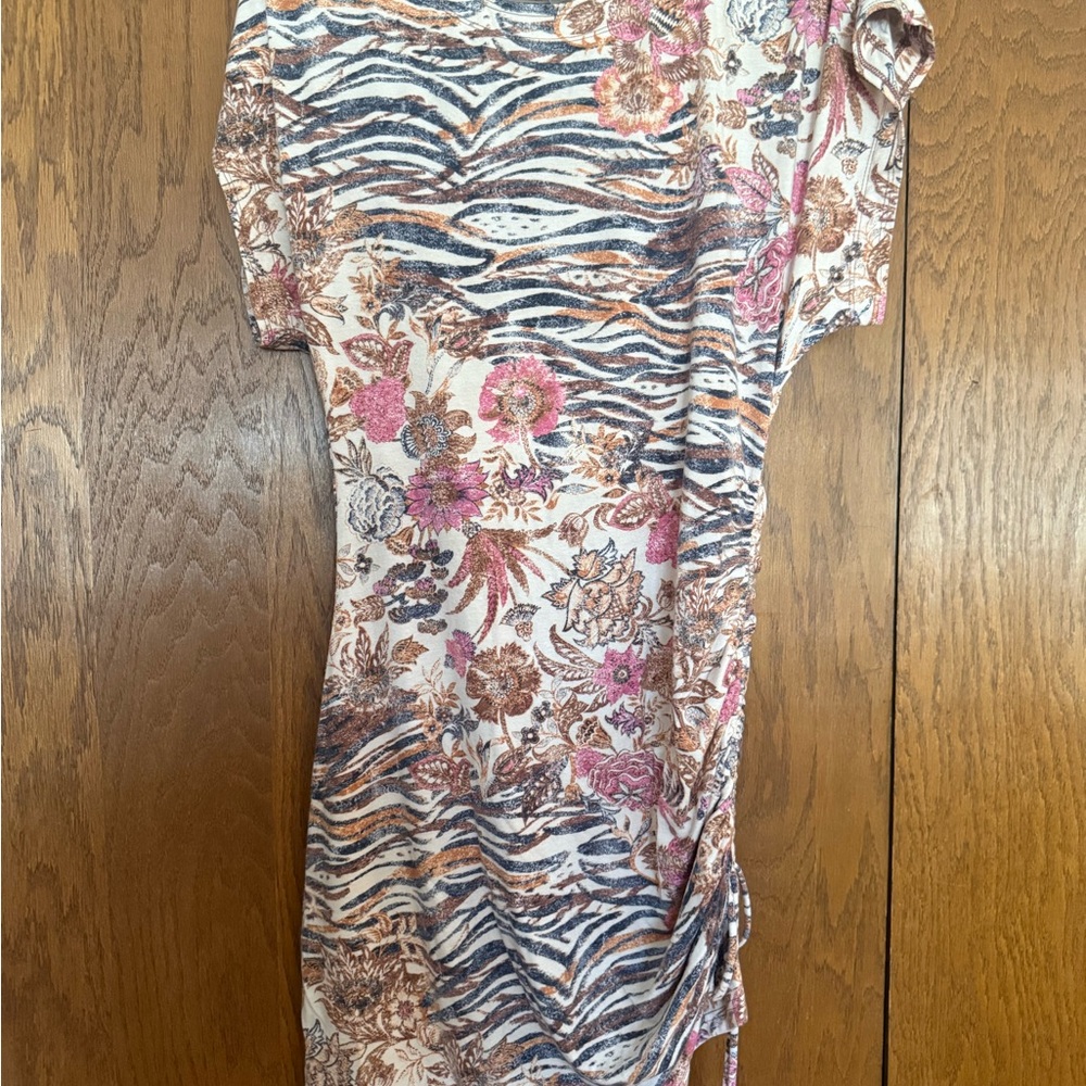 Floral and Zebra Print Mini Dress